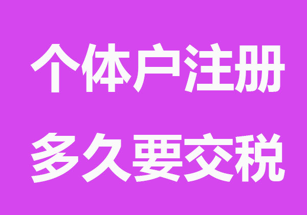 个体户注册，多久要交税？