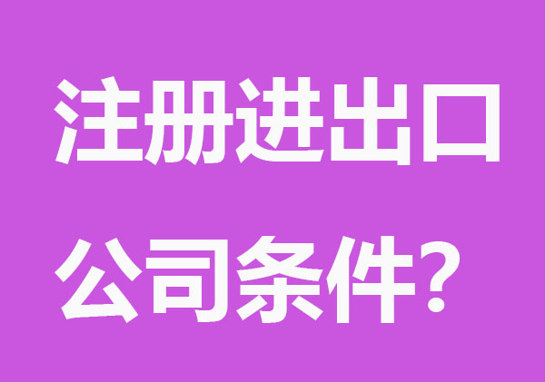 注册进出口公司需要什么条件？