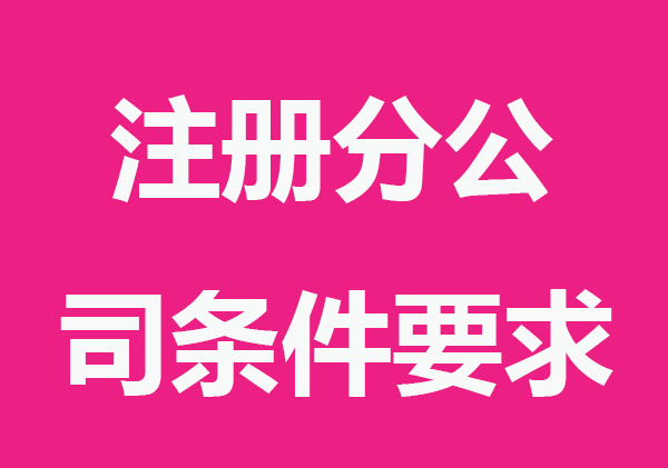 注册分公司有哪些条件要求