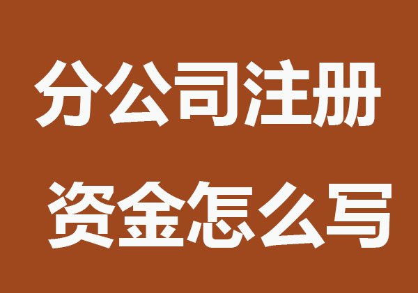 分公司注册资金怎么写？