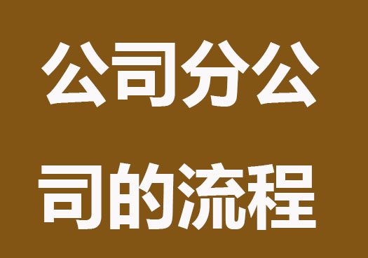 注册分公司流程和资料