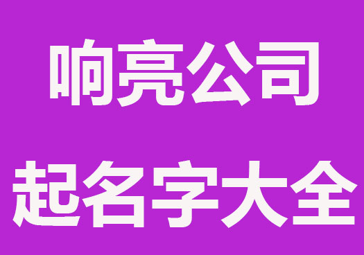 公司免费取名,响亮公司起名字大全