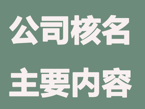 公司核名主要查哪些内容