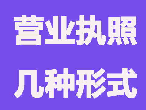 营业执照几种组成形式