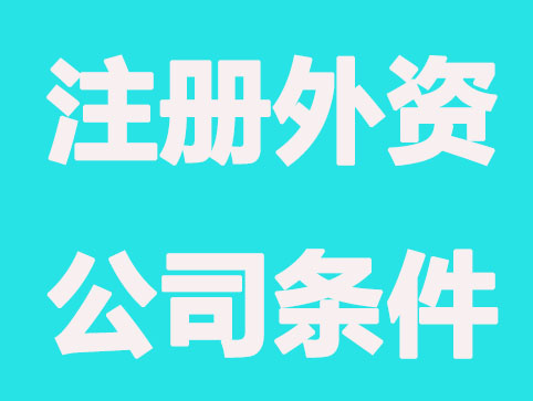 上海注册外资公司的条件规定