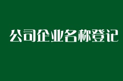 注册公司企业名称登记说明