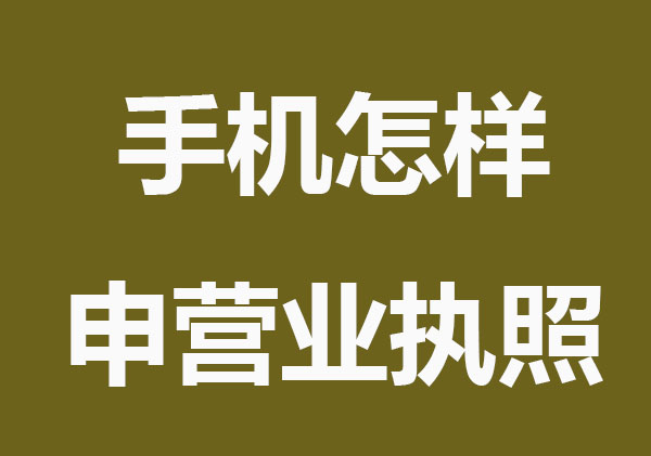 在手机上怎样申营业执照