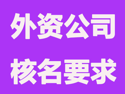 外资公司核名需要哪些要求？