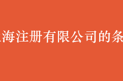 上海注册有限公司的条件